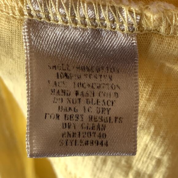 Mystree Yellow Tank Top with Crochet Detail Scoop Neckline Size Medium - Picture 10 of 11